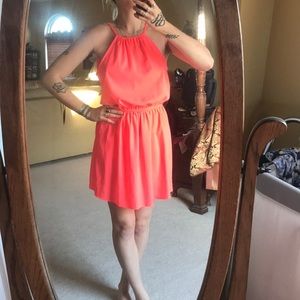 Neon coral dress